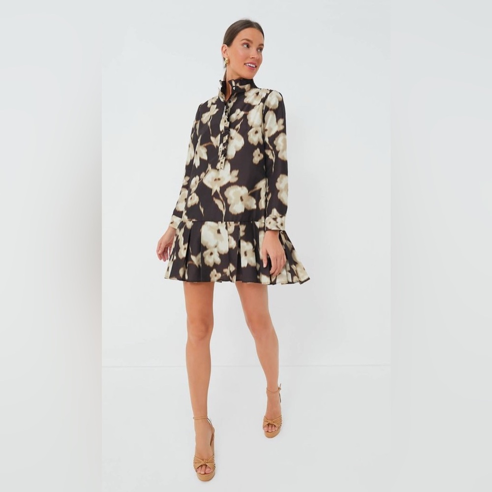 Floral Black and Cream Dress